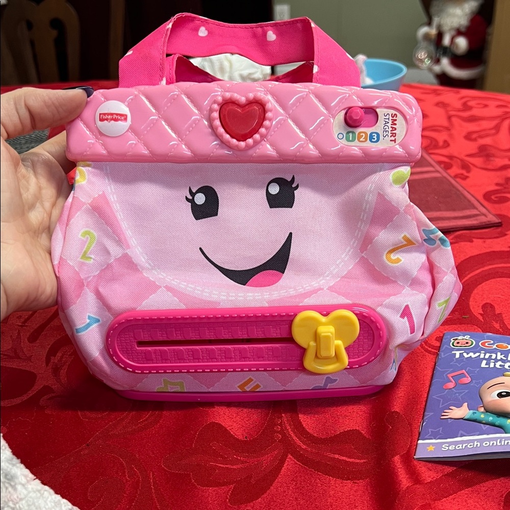 Fisher-Price Pink Smiley Face Toy Bag